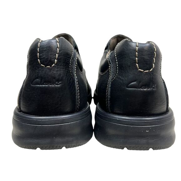 Clarks Mens Pickett Loafers Black Leather Slip On Bicycle Toe Size 11.5M - Picture 2 of 8